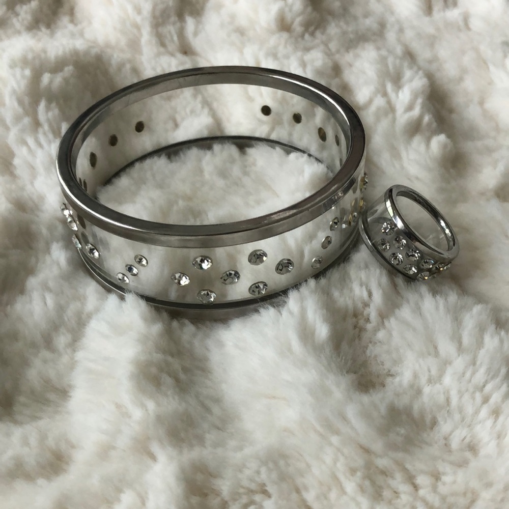 Clear and Silver Rhinestone Jewelry Bundle/Set